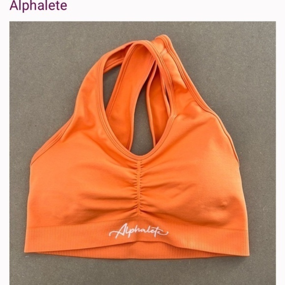 Alphalete Amplify Sport Bra Yoga Athletic Gym Hiking Orange Size Small